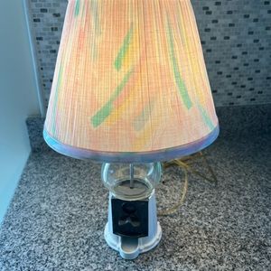 Bubble Gum Coin Operated Lamp in White with Pastel Shade!